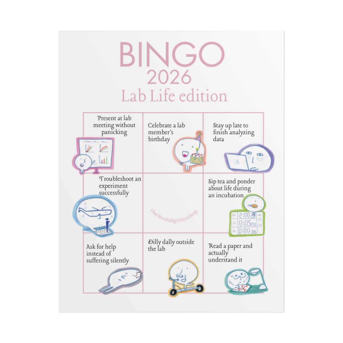 Lab Goals BINGO (FREE digital download)