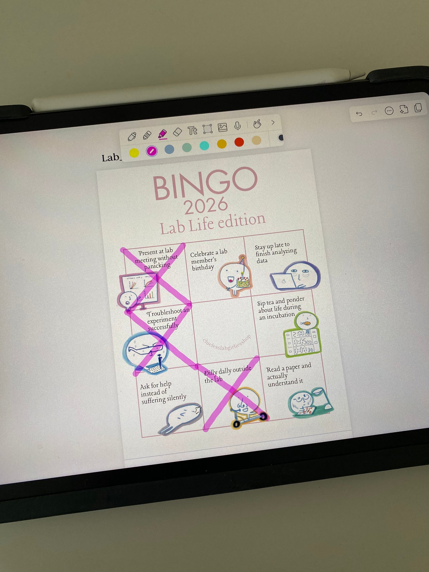 Lab Goals BINGO (FREE digital download)